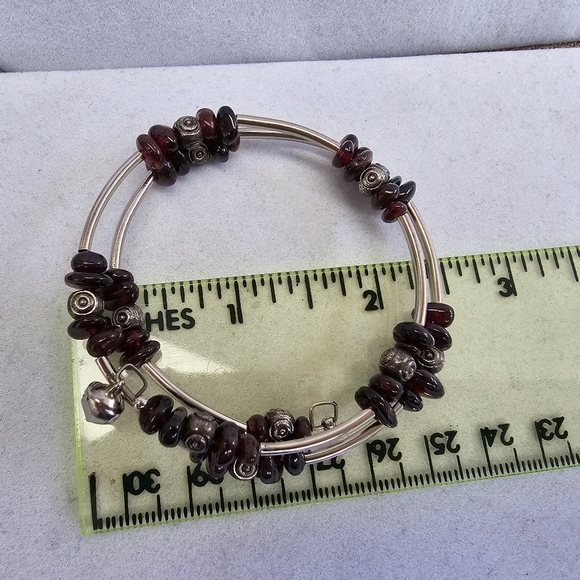 SET! Natural Garnet Bracelets and Red Abalone Bracelet Expandable Sizing (SET) - Picture 8 of 12